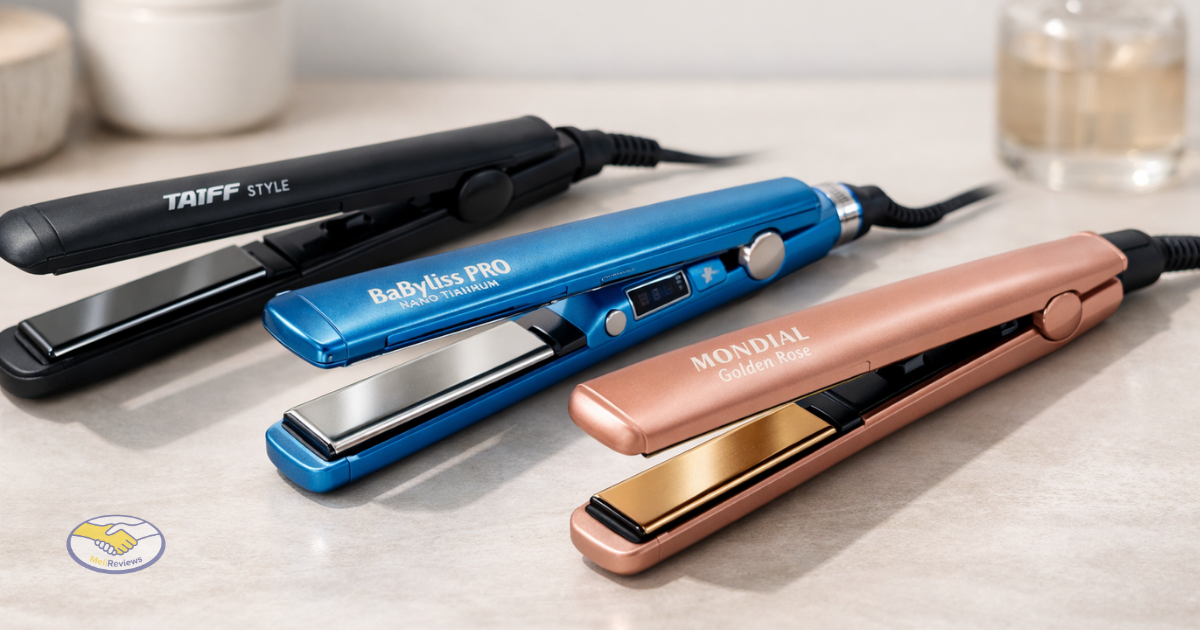 Melhor chapinha Mercado Livre modelo profissional com placas cerâmicas sobre bancada clara Imagem ilustrativa destacando design moderno e acabamento de alta qualidade para alisamento eficiente